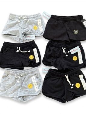 Girls Art Class Cat & Jack Black Gray Pull On Active Casual Shorts Lot 6/7 NWT